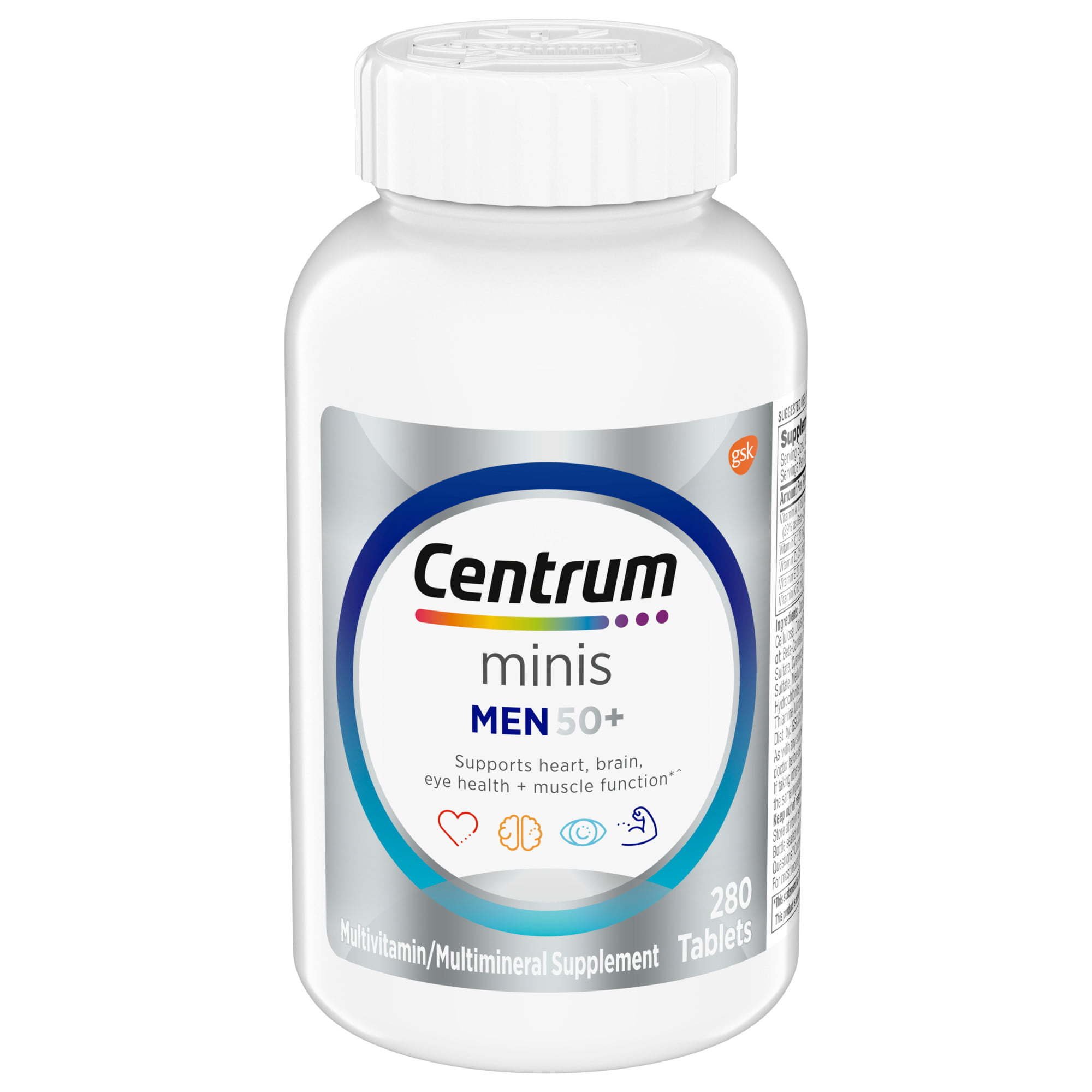Centrum Minis Silver Multivitamins for Men Over 50; Multimineral Supplement; 280 Count Centrum Minis Silver Multivitamins for Men Over 50; Multimineral Supplement; 280 Count