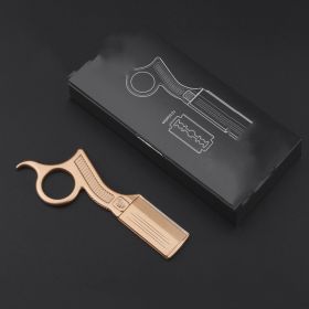 Vintage Razor For Manual Men's Hairdressing And Hand Shaving (Color: Gold)