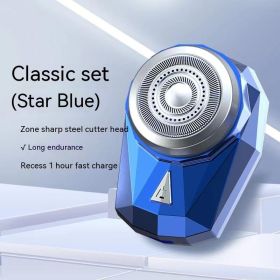 Mini Men's USB Rechargeable Electric Shaver (Option: 1610Blue Ice-USB highend gift box)