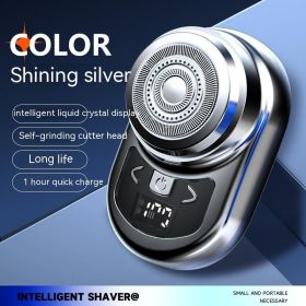Battery Display Mini Men's USB Electric Shaver (Option: 1609Silver Ice-USB highend gift box)
