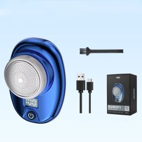 Digital Waterproof Travel Electric Portable Shaver (Option: Pure Blue-USB)