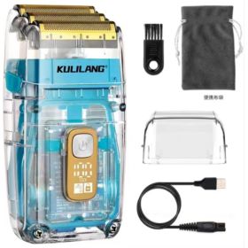 Transparent Barber Shop Three-net Shaver (Option: R11 Whitening Device Blue-USB)