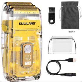 Transparent Barber Shop Three-net Shaver (Option: R11 Whitening Device Yellow-USB)
