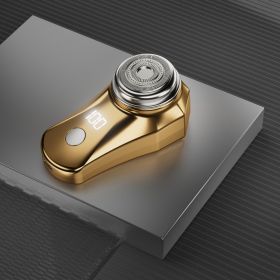 Floating Cutter Head Mini-Portable Electric Rechargeable Men's Shaver (Color: Gold)