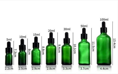 Glass Fine Oil Bottle Avoid Light Glue Head Dropper Bottle  Stock Bottling Cosmetics (Option: Green-10ML)