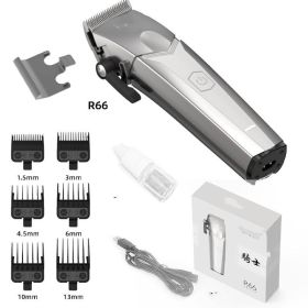 Hair Clipper For Household Carving In Barber Shop (Option: R66 Silver-USB)