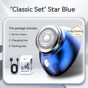 Mini Men's USB Rechargeable Electric Shaver (Option: 16013Blue Ice-USB Ordinary gift box)