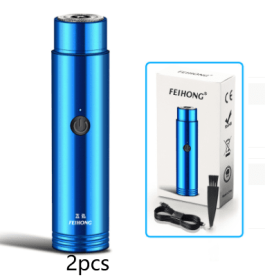 Mini Electric Shaver Portable Car Rechargeable Shaver (Option: 2pcs Blue-USB)
